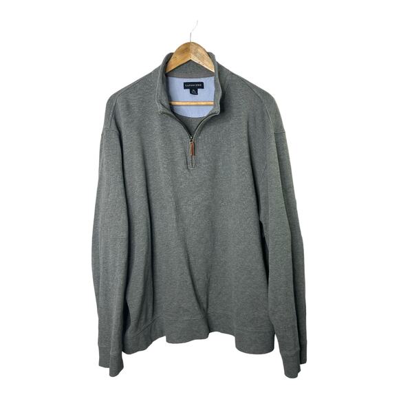 Lands End Gray 1/4 Zip Pullover Sweater Men's Size XL - Picture 1 of 5